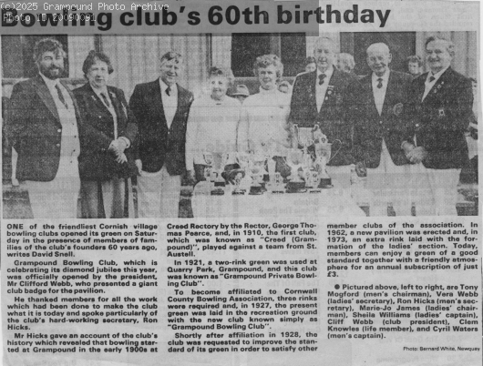 Picture of Bowling club in the press
