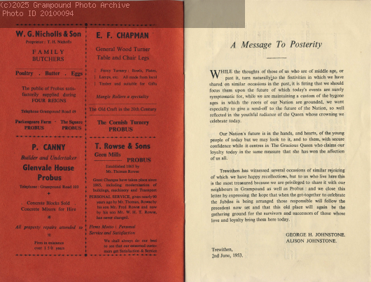 Picture of Coronation Day Programme 1953