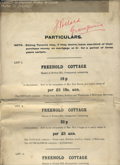 Picture of Property sale 1919 : signature of Jabez Pollard